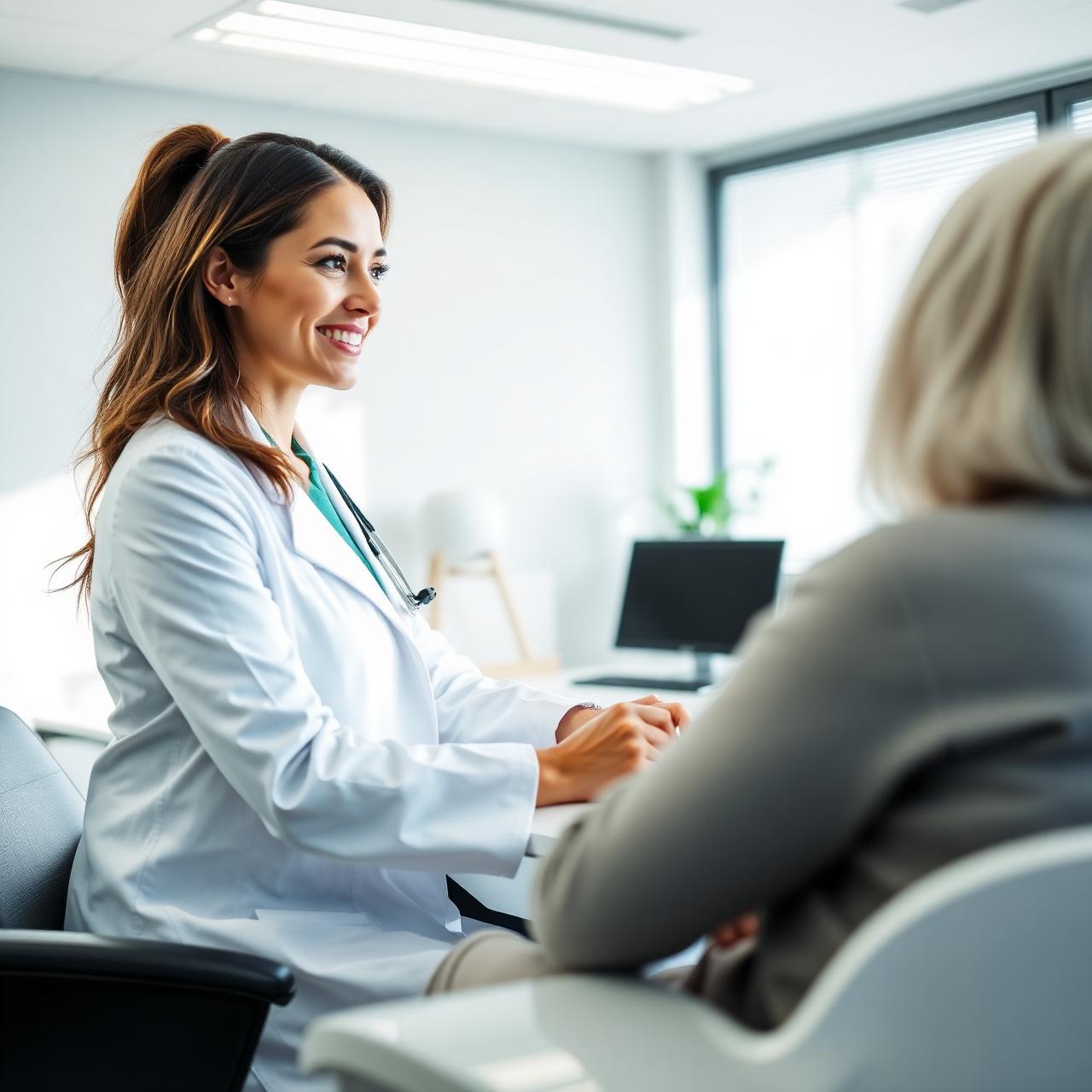 Médica em consulta com paciente